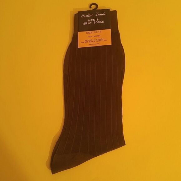 MEN'S FORTINO LANDI SILKY SHEER DRESS SOCK 10-13 - Picture 1 of 3